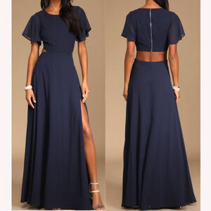 Lulu's Navy Blue Maxi Dress